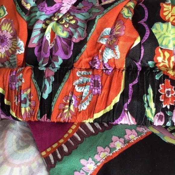 RACHEL ZOE floral print crossover front Long sleeve elasticized waist si… - Picture 5 of 8